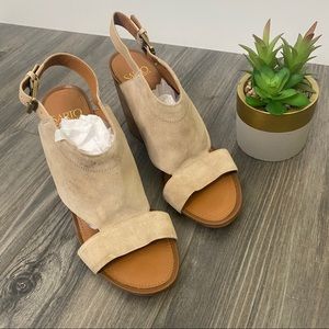 Franco sarto block heel strappy mule sandals